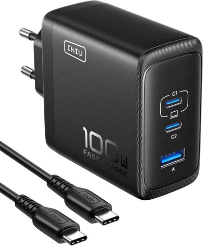 100w Chargeur Usb C, Gan ¿ Tech Type C Chargeur Rapide, Pd Qc Alimentation Adaptateur Iphone, Pour Macbook Ipad Pro Air, Iphone 16 15 14 13 Pro Max, Samsung S24/S23 Ultra, Airpods, Steam Deck Etc