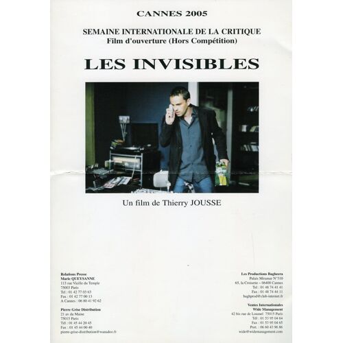 Les Invisibles, Synopsis Dépliant, Thierry Jousse, Avec Laurent Lucas, Margot Abascal, Noël Akchoté