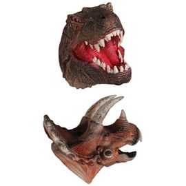 Jouets De Dinosaure Marionnettes À Main Gants De Tête De Dinosaure Latex Naturel Doux Caoutchouc Animal Marionnette À Main Ensemble Pour Enfants Jeu De Rôle