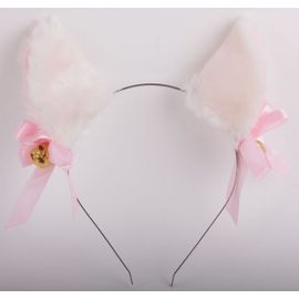 Serre Tête Pince Barrette Oreille Chat Renard Animaux Clochettes Noeuds Blancs Cosplay Neko Gothique Lolita Kawaii Manga Anime Black Sugar Mode Déguisement Chat Animaux Nekomimi Costume Paris