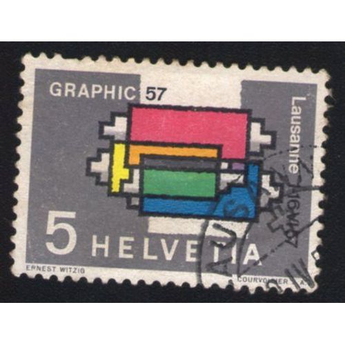 Suisse 1957 Oblitéré Rond Used Stamp Rouleaux Encreurs De Machine D'imprimerie
