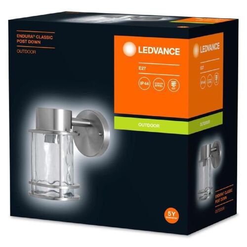Endura Classic Post Down Applique Extérieure E27 - Aluminium