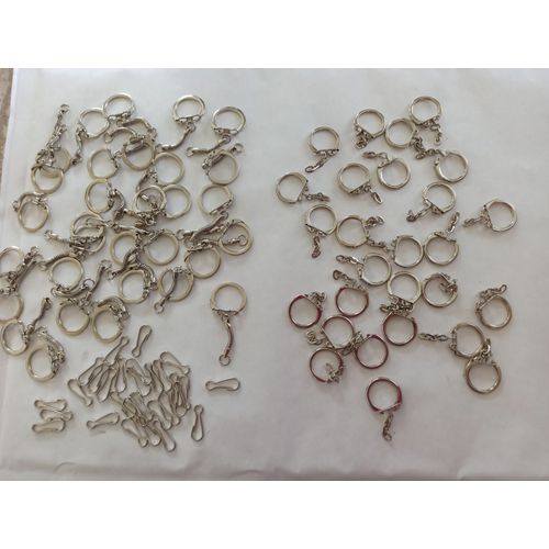 30 Porte Clés Mousqueton Et 27 Porte Clés Avec Chaînettes