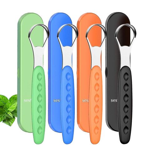 New Version Tongue Scraper Cleaner For Adults Kids, Medical Grade Metal Tongue Brushes Set For Fresh Breath Dental Eliminate Bad Breath In Seconds ( 