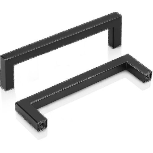 20 Pack Poignées de porte de cuisine 160mm Centre de trou plat noir Poignées d'armoire