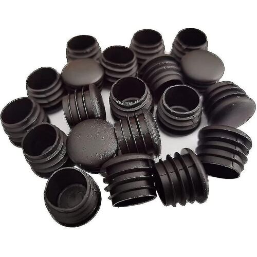 Bouchon rond en plastique, 20 pièces Noir Tube Embout Bouchon Chaise Glisse Rond Bouchon Rond Meuble Chaise/jambe Tuyau Couvercle Insert (25mm) - YX