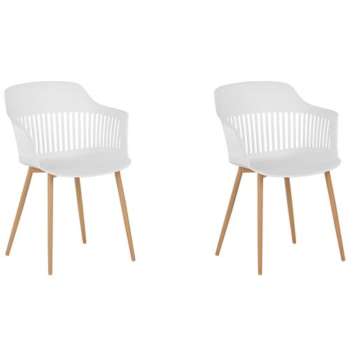 Chaise de salle à manger Set de 2 Blanc BERECA