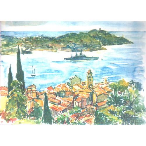 Carte Postale De Villefranche (Alpes Maritimes-06), Magnifique Aquarelle De J.Suain°°