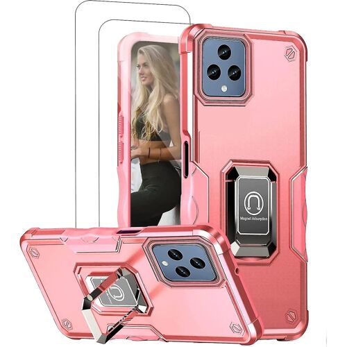 Pour T-Mobile Revvl 6 5g Case & 2 Pcs Protecteur D¿Écran En Verre Trempé Double Couche Corps Entier Robuste Protection Antichoc Housse Rigide Heavy Duty Defender