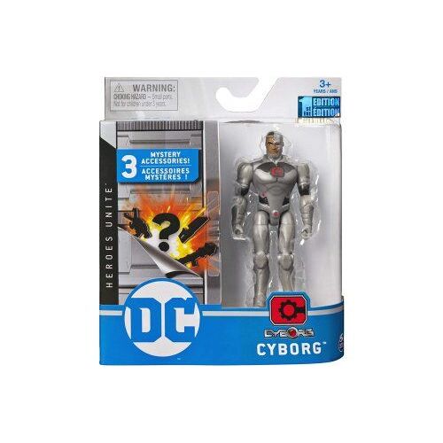 Coffret Figurine Cyborg 10 cm Avec 3 Accessoires Mystere - Personnage DC - Super Heros - Jouet Garcon