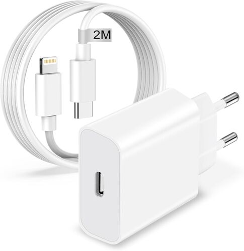 Chargeur Rapide Iphone Mfi Certifié, 20w Chargeur Usb C Chargeur Iphone Rapide Pr Usb C Adaptateur Secteur Avec 2m Câble Iphone Charge Rapide Pour Iphone 14/14 Plus/14 Pro /13/12/11/Se/X/8[X4037]