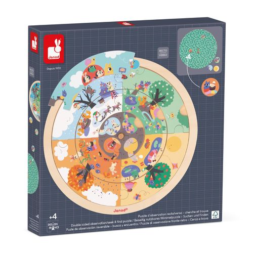 Jeu Pédagogique - Cherche Et Trouve En Bois Multicolore