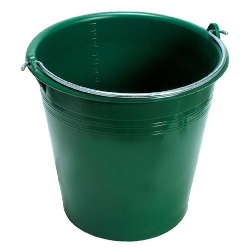 Seau rural plastifié - Vert metallisé - Diamètre 33 cm - 15 l