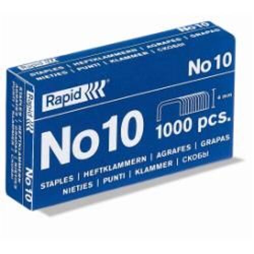 Rapid Standard - Agrafes - 10/4 - 4 Mm - Acier Galvanisé - Paquet De 1000 - Pour Rapid Ten 12, Ten 3 Rapid Economy E10 Rapid Fashion F10, F11, F15