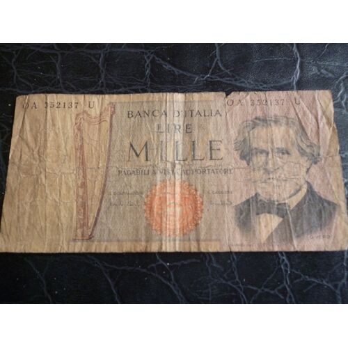 Billet De 1000 Lires De 1969 :Guiseppe Verdi;Auverso : Théâtre De La Scala.