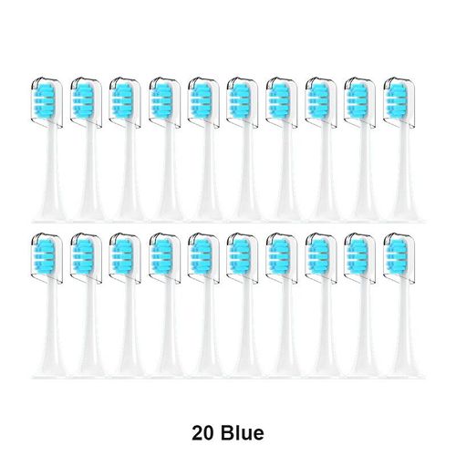 Têtes de brosse à dents électrique sonique pour xiaomi Mijia T300/T500/T700,buses de recharge remplaçables,4 couleurs avec capuchons Anti-poussière, - Type 20Blue