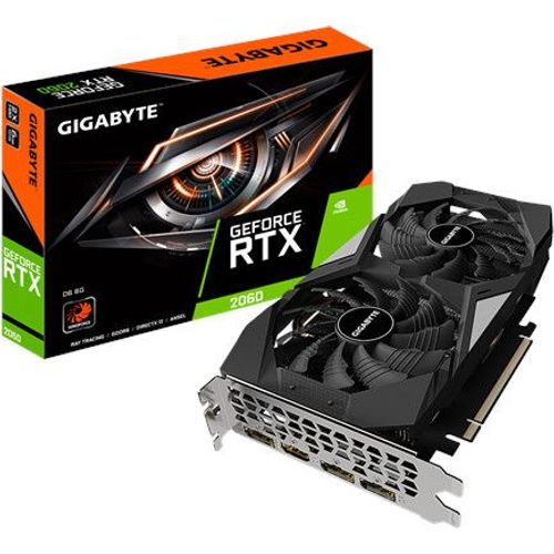 Gigabyte GeForce RTX 2060 D6 6G - Carte graphique - GF RTX 2060 - 6 Go GDDR6 - PCIe 3.0 x16 - 3 x DisplayPort, HDMI