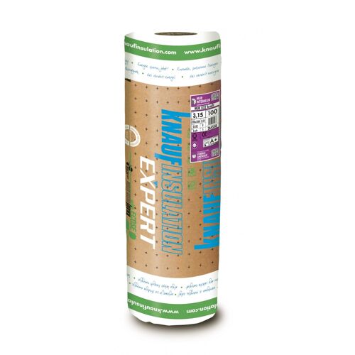 Laine de verre kraft 2.7x1.20m, Ep.100mm, lambda 0.032, R3.15 KNAUF INSULATION