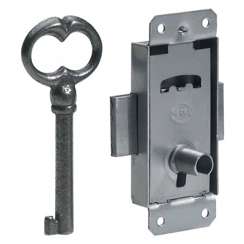 Serrure de meuble fer en applique HETTICH 15 mm réversible