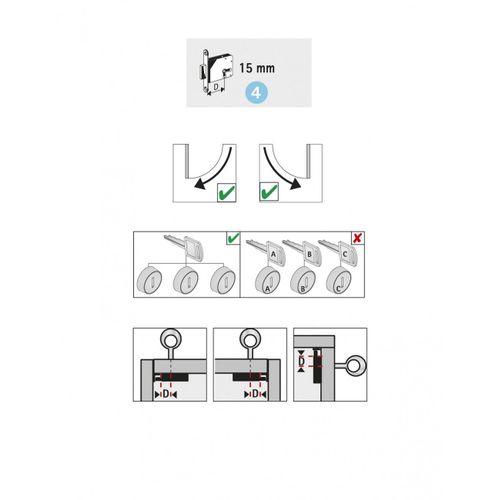 Serrure de meuble acier en applique HETTICH 15 mm réversible