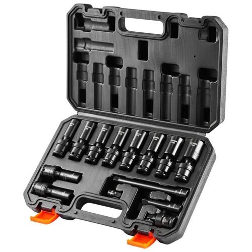 Coffret Douilles à Chocs -VEVOR-Kit pour Clé à Cliquet 14PCs, en Acier Allié Cr-Mo, Marquages de Taille Faciles à Lire, Atelier