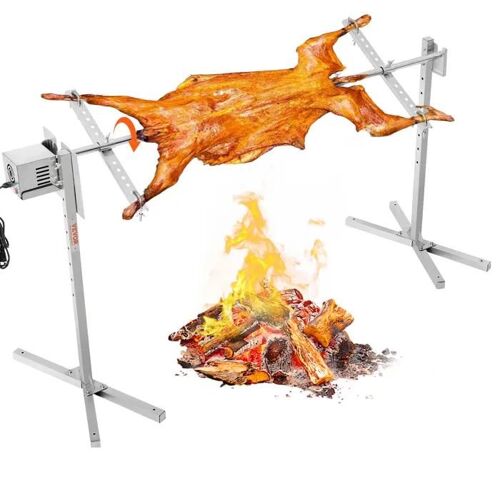 Barbecue Rôtissoire 144,5 cm-VEVOR-Charge 60 kg-Tournebroche Électrique Moteur Automatique 52 W-pour Agneau Porcelet