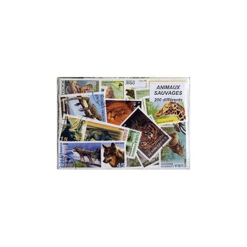 Animaux Sauvages 200 Timbres Différents Tous Pays