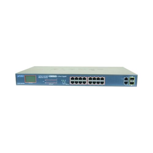 PLANET FGSW-1822VHP - Commutateur - non géré - 16 x 10/100 (PoE+) + 2 x SFP Gigabit combiné - de bureau - PoE+ (300 W)