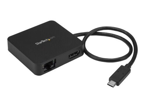 StarTech.com Adaptateur multiport USB-C pour ordinateur portable - Station d'accueil USB C avec HDMI 4K GbE USB 3.0 (USB-A) - Alimenté - Station d'accueil - USB-C / Thunderbolt 3 - HDMI - 1GbE - Conformité TAA