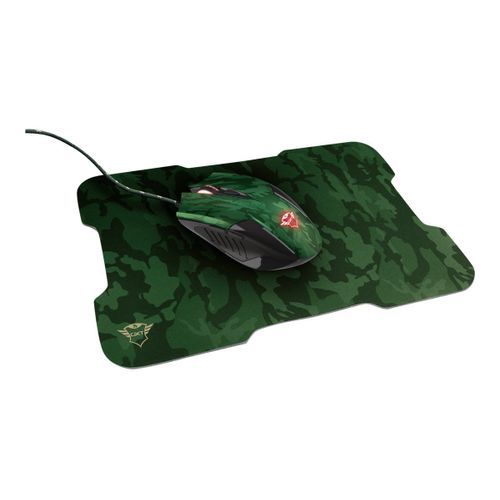 Trust Gaming GXT 781 Rixa - Souris - droitiers et gauchers - optique - 6 boutons - filaire - USB - camouflage gris