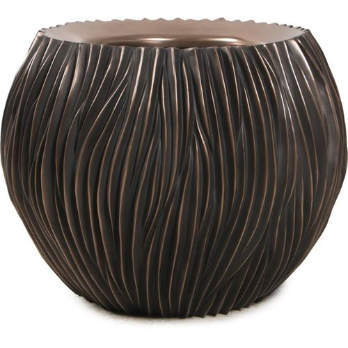 Bac Plastique Et Particules De Métal Ø 80 Cm H 60 Cm Ext. Chaudron Bronze Vague