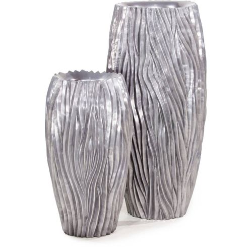 Bac Plastique Et Particules De Métal Ø 45 Cm H 100 Cm Ext. Bullet Argent Vague