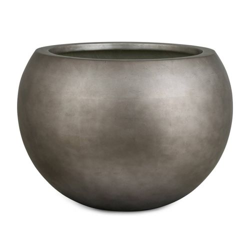 Bac Résine Synthétique Et Feuille D'argent Ø 40 Cm H 32 Cm Int. Boule Métal Bronze