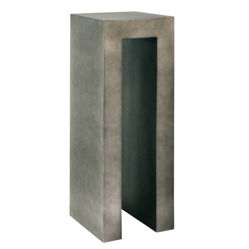 Piédestal Résine Synthétique Et Feuille D'argent 35 X 35 Cm H 100 Cm Int. Carré Haut Métal Bronze