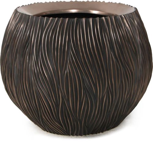 Bac Plastique Et Particules De Métal Ø 120 Cm H 90 Cm Ext. Chaudron Bronze Vague