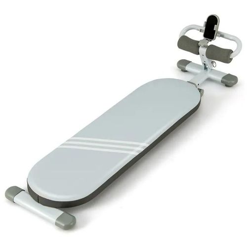 Banc D'entraînement Multifonction Pliable Costway-3 Angles Réglables-Longueur 120-137cm-Support De Téléphone-Siège En Cuir Pvc-Bleu