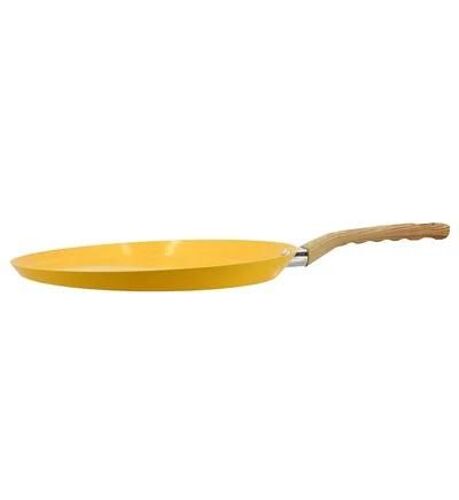 Menastyl - Galetiere Safran 32cm En Aluminium Induction Poignée Effet Bois - Jaune