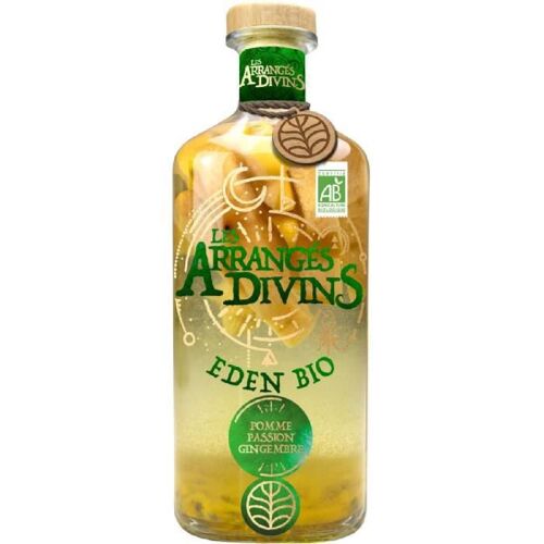 Punch Au Rhum Bio Les Arrangés Divins : Eden - Pomme. Passion. Gingembre - 28.7° - 70 Cl