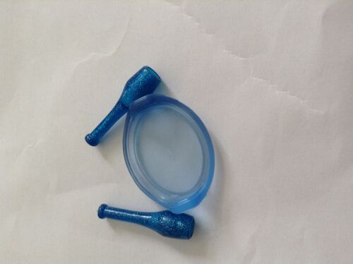 Accessoire Playmobil 1 Plateau En Cristal Bleu Avec 2 Bouteilles En Verre Bleu