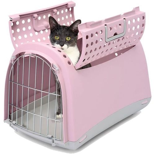Vadigran Transport Plastique Linus Cabrio - 50x32x34.5 Cm - Rose - Pour Chat