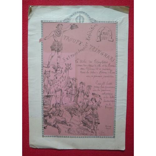 Affiche Cirque De La Troupe Tzingharis 4 Mai 1889