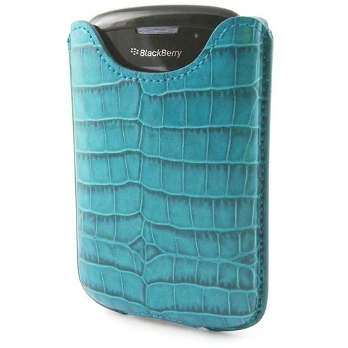 Etui Cuir Croco Turquoise Vertical Fourreau Blackberry 8520 Curve 3g 9700
