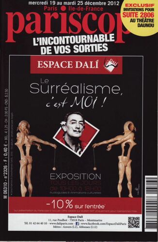 Pariscope / 19-12-2012 N°2326 : Louise Bourgoin (2p) - Gaspard Proust (1p) - Chaïm Soutine (1p)
