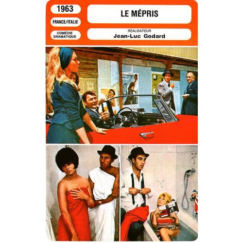 Fiche Monsieur Cinema Le Mépris De Jean-Luc Godard Avec Brigitte Bardot, Jack Palance Et Michel Piccoli
