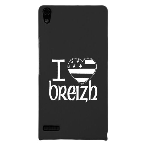 Coque Rigide Pour Huawei Ascend P6 Avec Impression Motifs Drapeau Breton I Love