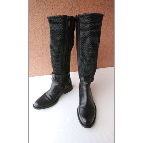 Aquatalia Bottes Femme Cuir Noir Achetées À Londres Cotte De Maille 38