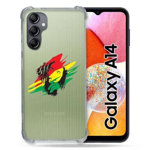 Coque Renforcée Transparente Pour Samsung Galaxy A14 4g / 5g Bob Marley Graf