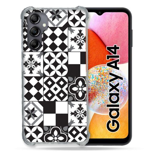 Coque Renforcée Pour Samsung Galaxy A14 4G / 5G Texture Carreau Ciment Noir