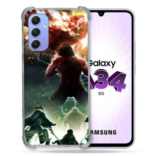 Coque Renforcée Pour Samsung Galaxy A34 5g Manga Attaque Titans Combat