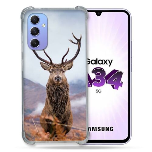 Coque Renforcée Pour Samsung Galaxy A34 5g Chasse Chevreuil Montagne